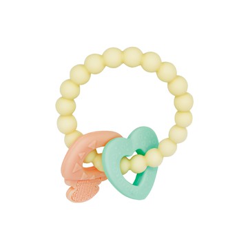 色彩啟蒙 訓練咬合 按摩牙齦 食品級 不含雙酚A  MommyLove 綠色 + 粉色 + 黃色  1個  咬咬環