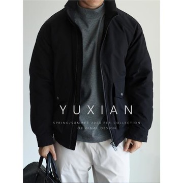 YUXIAN新國標90白鴨絨立領口袋羽絨服休閑商務保暖厚夾克外套冬季