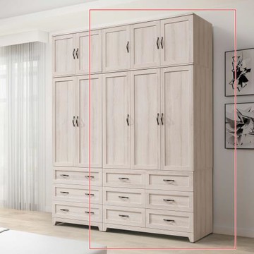 AS雅司-西卡4尺高衣櫃-120x58x255cm---只有販售紅框部分