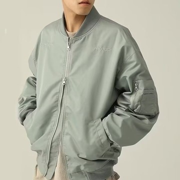 美式刺繡字母飛行員夾克男 復古寬鬆潮流百搭bf棒球服外套