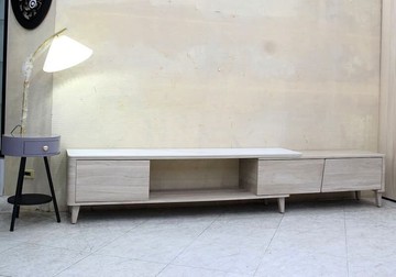 歐風別館華沙梧桐色岩板伸縮電視櫃基隆至台中免運費