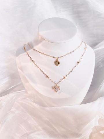心心設計款雙層頸鏈