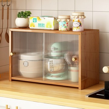 免運/可開發票 家用廚房小型多功能置物架桌面帶門防塵收納神器調料品碗碟收納柜 公司貨最低價 快速出貨