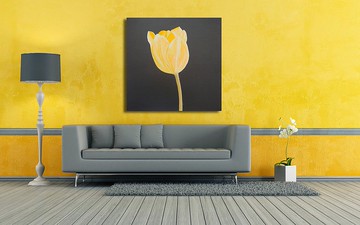 花鬱金香牆藝術植物畫掛畫帆布家居擺設