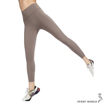 【下殺】Nike 緊身褲 女裝 九分褲 瑜珈褲 中度支撐 棕【運動世界】HQ6814-233