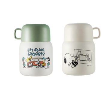 Corelle Brands SNOOPY 鋅動輕瓷不鏽鋼隨行燜燒罐580ML 兩入組