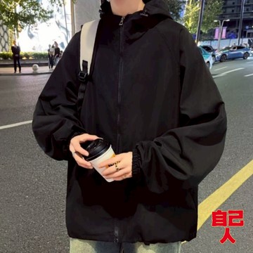【自己人】男工裝外套 潮流修身休閒夾克 男生外套 防風外套 衝鋒衣 風衣外套情侶外套 學生百搭 BCJC411
