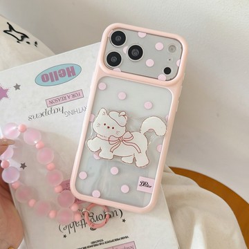 可愛款 卡通 波點立體 手機殼 附掛繩 防摔殼 適用 蘋果 iPhone 17 16 15 14 Pro Max 保護殼
