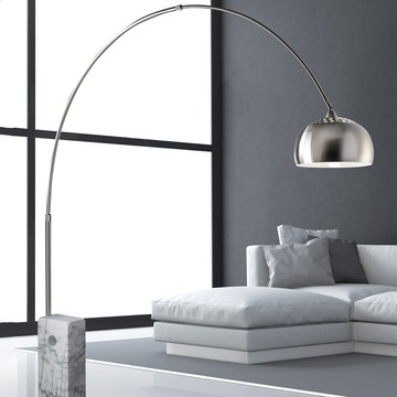 現代簡約金屬銀色大理石底座立燈  18-33841