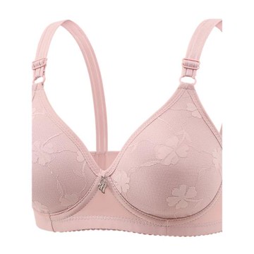 中老年人新款 無鋼圈媽媽文胸女士蕾絲花薄款聚攏胸罩性感防下垂