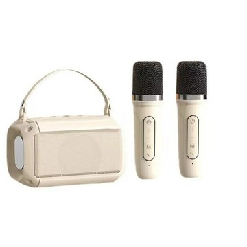 跨境新款T33藍牙音響無線話筒k歌戶外k歌便攜式家庭KTV麥克風音箱【Snowbelle優選】