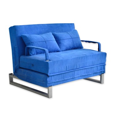 【班尼斯】艾新覺羅 五段式調整彈簧沙發床 (布套可全拆洗+台灣製造)-寶藍色