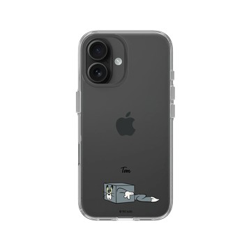 iPhone 16 Clear Case（相機按鈕） 透明 - 湯姆貓與傑利鼠 Tom and Jerry - 貼紙系列 - 方塊湯姆貓