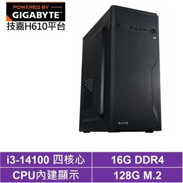 技嘉H610平台[BHCY639AB]i3-14100/16G/128G_SSD