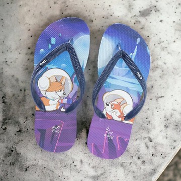 男夾腳拖鞋 汪來汪趣  柯基 狗狗 防滑防水人字拖  小宇宙