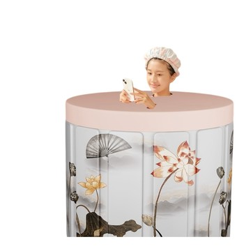 泡澡桶/足浴桶 折疊浴缸 泡澡桶 大人浴桶 家用全身洗澡桶 兒童沐浴桶 洗澡盆 保溫神器 強力支撐板  80*65CM