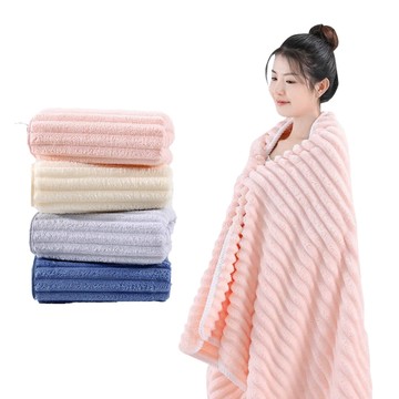 藻土屋 4入-超吸水加厚柔軟雲朵絨浴巾-F款 / 吸水浴巾 大毛巾 浴巾加大浴巾