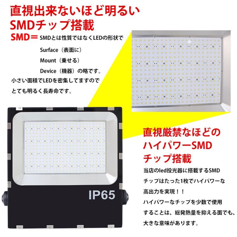 LED投光器 100W 1000W相当 薄型 看板用スポットライト 作業灯 投光器 