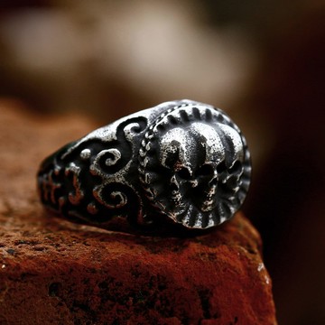 STEEL 鋼戒。三連骷髏 | NAN