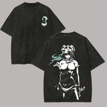 🍀臺灣出貨🍀BLEACH 死神卯之花烈UNOHANA 紅焰拔刀水洗做舊短袖T恤男女寬鬆純