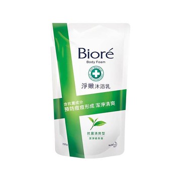 Biore淨嫩沐浴乳補充包700g-抗菌清爽型