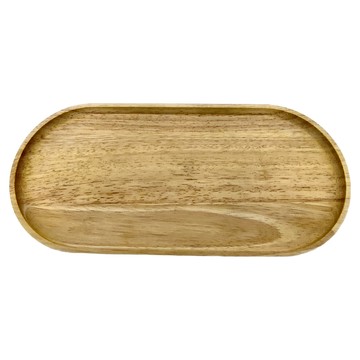 MH 家居 橡膠木托盤 橢圓型原色  35 x 16cm  1盒