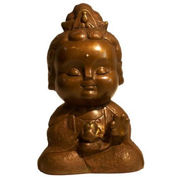 子問  限量原作銅雕 Q佛系列-西方三聖/大勢至菩薩 附作品典藏證明書