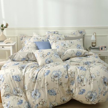 【馨眠Kim Gu Living】100%精梳棉四件式兩用被床包組-墨香(雙人)