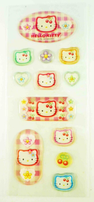 【震撼精品百貨】Hello Kitty 凱蒂貓 KITTY立體貼紙-橢圓櫻桃 震撼日式精品百貨