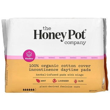 The Honey Pot Company, 草本浸入式護翼棉柔護墊，有機尿失禁護墊，日用，16 片