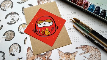 創意設計萬用小春聯 貓奴必備 福 不倒翁 財神