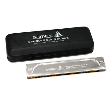SAMICK 顫音22孔口琴 STH-22L  1個  銀色 + 黑色