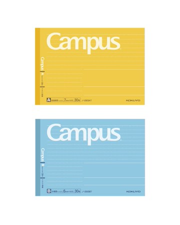 KOKUYO Campus橫向筆記本B6點線-黃A罫行高7mm/藍B罫行高6mm