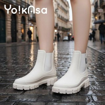 Yo!kAsa 英倫學院風造型雨鞋 一雙入 (五色任選)