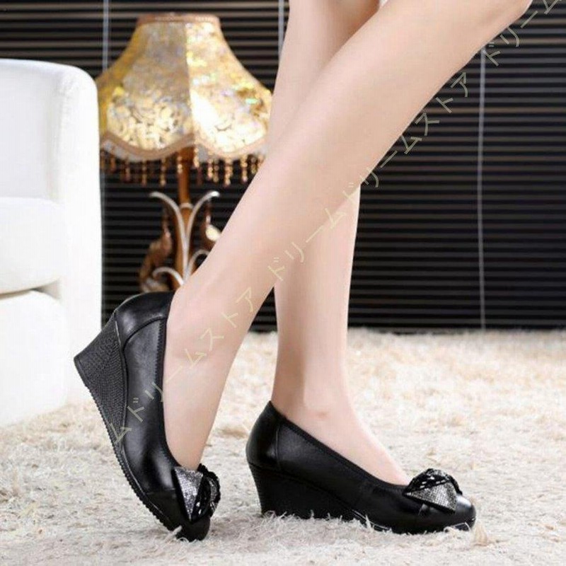 走れるパンプス ウェッジソール ウェッジ シューズ コンフォート シューズ レディース 靴 歩きやすい リボン 大きいサイズ 作業靴 立ち仕事靴 ラウンドトゥ 通販 Lineポイント最大0 5 Get Lineショッピング