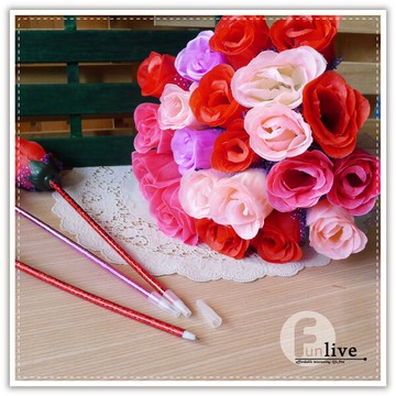 布面玫瑰花筆-亮桿 玫瑰花造型筆 書寫文具用品 開幕活動 婚禮小物 禮贈品 簽名筆