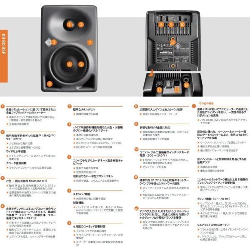 NEUMANN(ノイマン) KH80 DSP A G (1台) ◇ モニタースピーカー