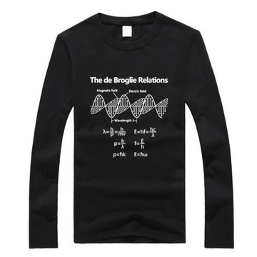 德布羅意方程組波粒二象性長袖T恤數學物理公式學生學霸純棉衣服