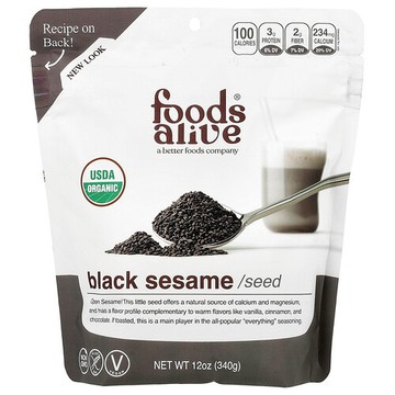 Foods Alive, 有機黑芝麻籽，12 盎司（340 克）