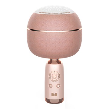 MONSTER魔聲 超級星 專業K歌麥克風 13W雙全頻揚聲器 超級混響DSP 大功率喇叭 Type-C接口 玫瑰金  M97  1個