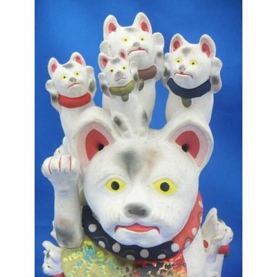 伏見人形　招き猫　土人形　郷土玩具　(10/1迄出品) 丹嘉 伏見人形 招き猫 (小) - KAUNIS