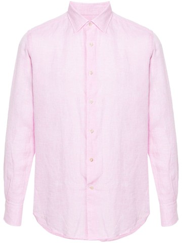 Glanshirt - long-sleeve linen shirt - men - Linen/Flax - 41 - Pink