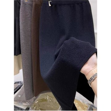 黑色針織半身裙女春秋百搭直筒小個子羊毛半裙顯瘦高腰氣質包臀裙