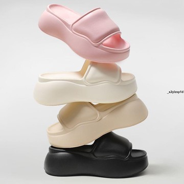 涼拖鞋 平底拖鞋 增高拖鞋 厚底拖鞋 拖鞋厚底eva拖鞋增高夏季穿厚時尚紅色軟底室內家居家用防臭新款