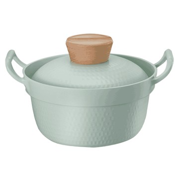 ONE HOUSE 韓川陶瓷木蓋鍋 AM-D904-1  淺豆綠  1個  鍋體 + 鍋蓋