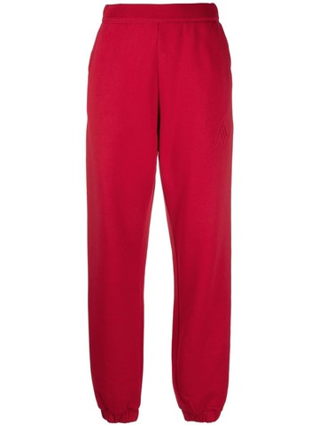 The Attico - logo print track pants - women - Cotton - 38 - Red