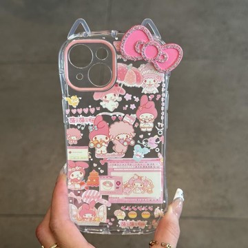 🔥臺灣出貨🔥手機殼 塗鴉美樂蒂用蘋果17手機殼16/15/14軟iPhone13/12貓耳11xs/7p三麗鷗