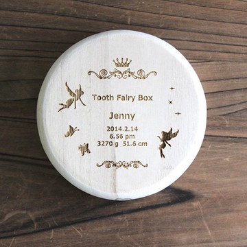 fairy 乳牙收納盒 高級桐木 寶寶牙齒收納 彌月禮 成長紀錄 聖誕禮物