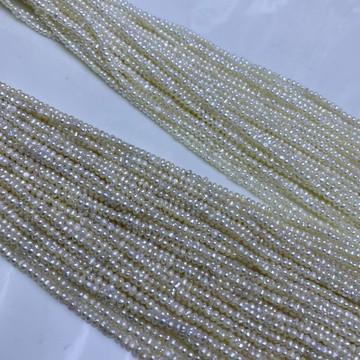 DB----天然淡水珍珠2-3mm小珍珠扁珠diy手工小沖頭項鍊半成品配件散珠