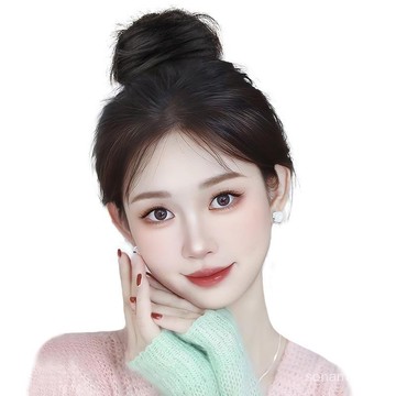 髮飾館🥇真髮髮圈丸子頭假髮女古風懶人髮包盤髮捲髮圈可紮花苞蓬鬆丸子頭自然 逼真 造型裝扮 修飾臉型 新款 增加髮量